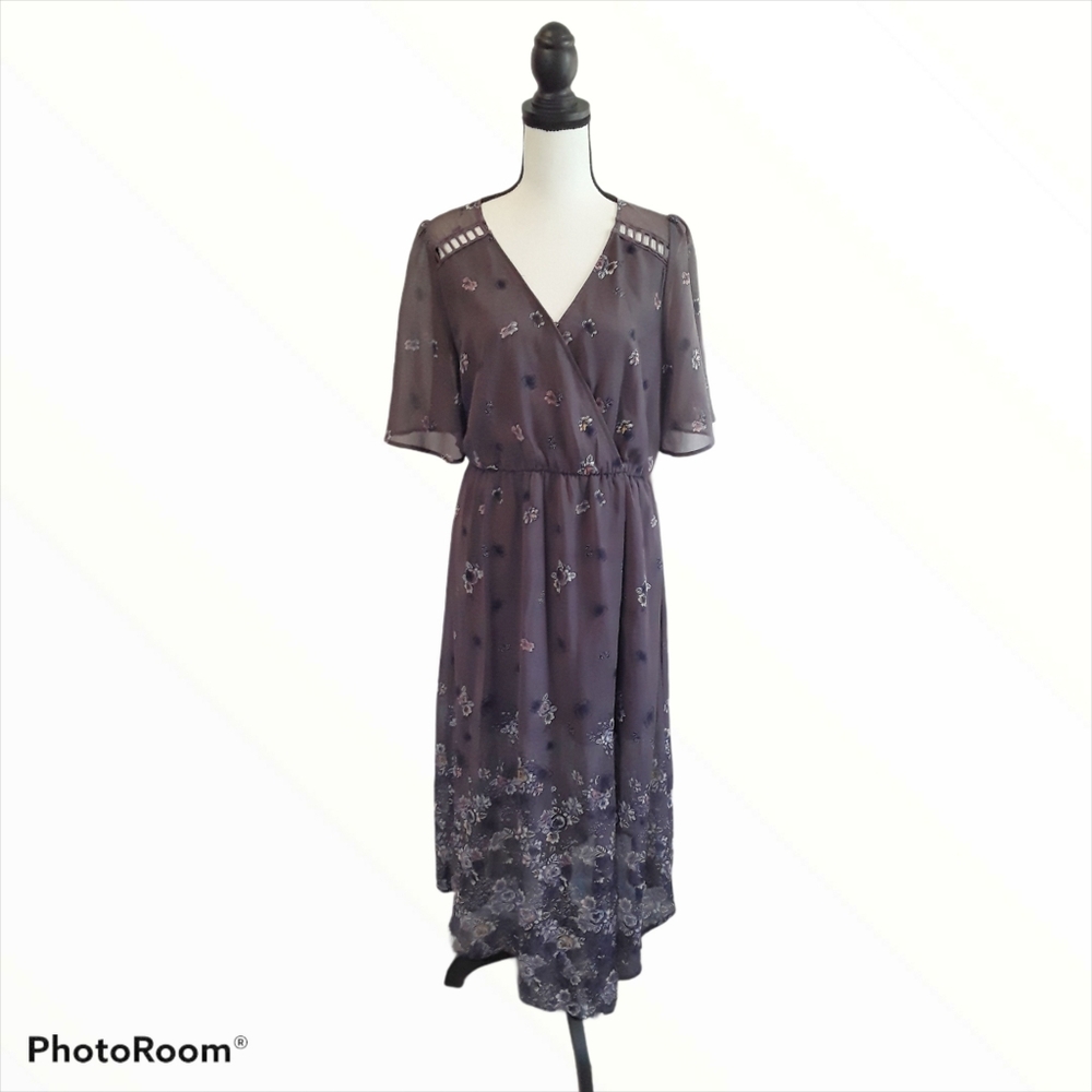 Xhileration Boho Floral Chiffon Maxi Dress